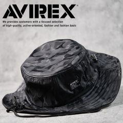 【AVIREX 限定】サファリハット メンズ 大きいサイズ 普通サイズ BIGサイズ アドベンチャーハット 釣り 帽子 ハット NEK AVIREX 限定 かっこいい アウトドア アビレックス 帽子 撥水加工 7987988 (81 シャドーカモ/ブラック)