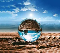 清玉 天然石 5玉セット 水晶玉 風水 直径7cm