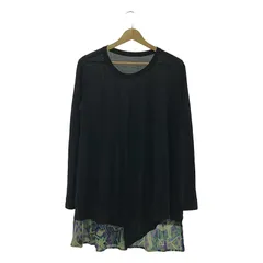 Y's / ワイズヨウジヤマモト | 異素材レイヤード アシンメトリー カットソー | 2 | ブラック | レディース