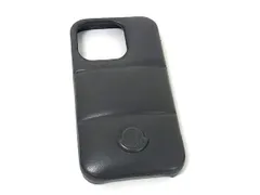 ■美品■ MONCLER モンクレール iPhone15 Pro 対応 レザー アイフォンケース スマホケース メンズ レディース グレー系 BL8504