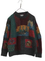 90s⭐︎Woolrich ウールリッチ ニット 鹿柄 バーズアイ ウール M 