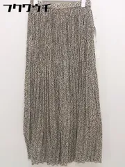 ◇ NATURAL BEAUTY BASIC ウエストゴム 総柄 プリント 膝下丈 ギャザー スカート サイズS ベージュ系 レディース  【中古】 【1111150002970】