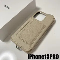 極美品 DEMIU iPhone13pro 手帳型ケース ベージュ　ストラップ付 iPhone13Proスマートフォンケース
