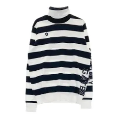 サイズ：0 PEARLY GATES パーリーゲイツ  タートルネック ニットセーター ボーダー柄 ホワイト系 [240101370367] ゴルフウェア レディース ストスト