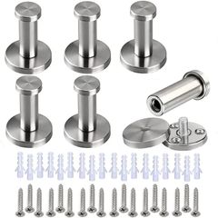 akindou 耐5kg ステンレス 壁フック 6本セット 3点ネジ とアンカー でしっかり固定 コンクリート 壁もOK(全長50mm)