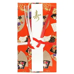 祝儀袋 京はんかち 結婚式 のし袋 ハンカチ祝儀袋 御祝儀袋 赤 オレンジ 山吹色 扇 和柄 扇面 総柄 水引 金袋 寿 結婚祝い お祝 No.1-0055
