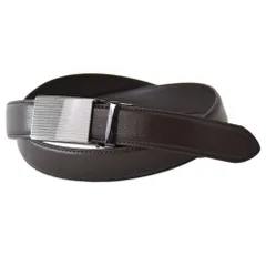 本革 オートロックベルト《5メタルヘリンボーンチョコシボ》 新品 未使用牛革 本革 レザー 穴なし カット可能 ビジネスベルト 【C7T】【メール便3】 ファッション