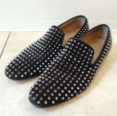 専用 Christian Louboutin ルブタン スエードスリッポン 26 ☆NA04476 Christian Louboutin クリスチャン ルブタン スタッズ