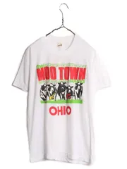 【お得なクーポン配布中!】 80s USA製 ウシ アニマル モータウン パロディ プリント Tシャツ メンズ L 小さめ M 程/ ヴィンテージ 音物 イラスト シングルステッチ 白
