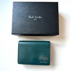 良品 ポールスミス ミニクーパー ミニエンボス 二つ折り財布 グリーン 9104 良品 ポールスミス ミニクーパー ミニエンボス 二つ折り財布 グリーン