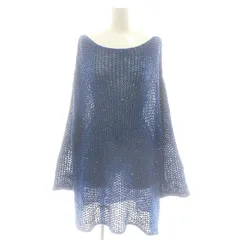 アメリヴィンテージ Ameri VINTAGE 24SS GLITTER LOOSE FITTING KNIT TOP ニットトップ 長袖 ボートネック スパンコール 青 ブルー 01410140300 /KO ■OS