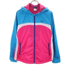 NIKE ナイキ ウインドブレーカー XL ブルー系 裏メッシュ レディース 古着