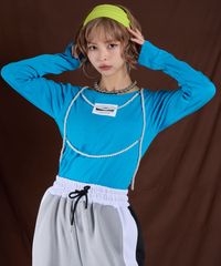 夢展望公式 [新品未使用] 背あきカップ付きカラーロンＴ [ブルー] 他カラー別ページ有 bohmal カットソートップス カットソートップス・Ｔシャツ（長袖） 535791-03