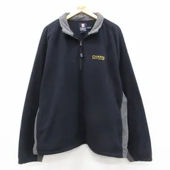 XL/古着 ラルフローレン チャップス 長袖 ブランド ハーフジップ フリース ジャケット メンズ ワンポイントロゴ 大きいサイズ 紺他 ネイビ