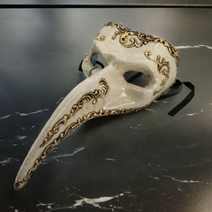 イタリア製 ベネチアンマスク くちばし 張り子 ハンドメイド ビッグノーズ ゴールド ペストマスク 仮装 コスプレ パーティグッズ インテリア カーニバルマスク ハロウィン