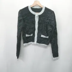 ◇ ⊇ SAISON DE PAPILLON　セゾンドパピヨン ボア素材 長袖 ジャケット サイズM ブラック レディース E  【1409240054740】