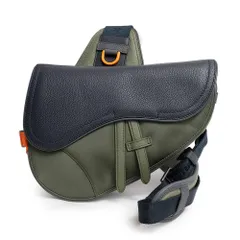 ディオール サカイ sacai コラボ サドルバッグ ボディバッグ 斜め掛け ナイロン レザー カーキ ネイビー マットシルバー マットゴールド オレンジ ネイビー金具 1ADPO246USC 1ADPO246USC Dior（未使用　展示品）