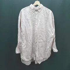 ◇ studio CLIP スタディオクリップ ストライプ オーバーサイズ 薄手 長袖 シャツ サイズL ピンク レディース E 【1309040027640】