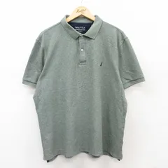 XL/古着 ノーティカ 半袖 ブランド ポロ シャツ メンズ ワンポイントロゴ 大きいサイズ コットン 緑 グリーン 霜降り 25jul14 中古 トップ