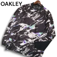 OAKLEY オークリー 通年 ストレッチ★ マーブル柄 ウィンドブレーカー プルオーバー トレーナー Sz.L メンズ ゴルフ