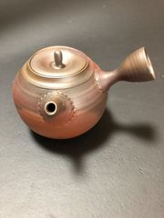 煎茶道具 急須 茶注 在銘 焼き締め　共箱　(c72202)