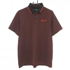 【超美品】スリクソンバイデサント 半袖ポロシャツ 黒×レッド 総柄  メンズ LL ゴルフウェア SRIXON