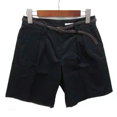 未使用品 マッキントッシュフィロソフィー MACKINTOSH PHILOSOPHY ベルト付き チノ ショーツ タック ショートパンツ ハーフパンツ ネイビー 紺 36 日本製のサムネイル