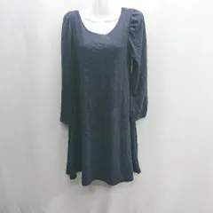 ◇ ⊂ NATURAL BEAUTY BASIC ナチュラルビューティーベーシック 長袖 膝上 ワンピース サイズM ネイビー レディース E  【1409100049770】