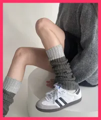 【スタッフおすすめ！】 レッグウォーマー 配色靴下 レディース ルームソックス/足首 あったか/韓国ファッション ニットレッグカバー ボリューム ロング おすすめ おしゃれ　かわいい　人気 99YWMY-001