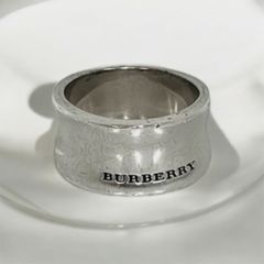 【F1607】中古品 BURBERRY バーバリー ロゴリング SILVER刻印 リング 指輪 トップ ブランド小物 アクセサリー ブランド 小物