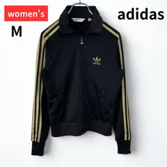 【即納】アディダス ジャージ 黒金 レディースM トラックジャケット　美品