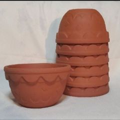 超! お 買い得三河焼フリル付ボウル千鳥波柄6号中深鉢8枚セット