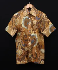 ▽衣類23 BURBERRY LONDON バーバリー 半袖シャツ アロハシャツ Mサイズ