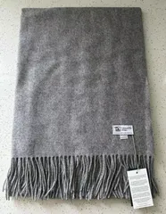 極美品　ジョンストンズ　大判　ストール　カシミヤ　グレー Johnstons - ジョンストンズ カシミヤ大判ストール グレー