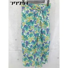 ◇ ViS ビス リネン混 ロング タイト ナロー スカート サイズM グリーン系 レディース 【中古】 【1104160007011】