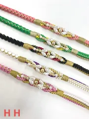 振袖用帯締め 飾り付き 色違い 5本おまとめ出品 新品未使用品 正絹 HH