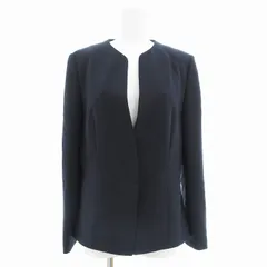 プラステ PLST タグ付き 25SS トリアセブレンドペプラムジャケット ノーカラー 総裏地 M 紺 ネイビー 秋冬 /AE