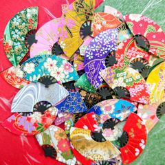 クラフトパンチ ダイカット ミニうちわ 友禅和紙 花火柄 | Mercari