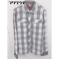 ◇ ◎ PUMA プーマ チェック 長袖 シャツ サイズS グレー ホワイト メンズ  【中古】 【1202020000650】