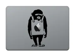 【大人気】カインドストア MacBook Pro 13 / 15インチ 2016 / 12インチ マックブック ステッカー シール モンキー Banksy Monkey 12インチ/13インチ ブラック M779-1213-Bのサムネイル