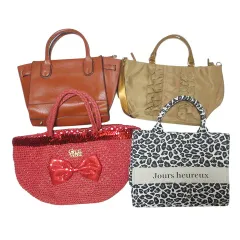 セシルマクビー CECIL McBEE など 4点 セット おまとめ レディースバッグ ペーパーバッグ ハンドバッグ トートバッグ 2way ショルダーバッグ 鞄 スパンコール リボン フリル レオパード柄 赤 茶 黒系 X