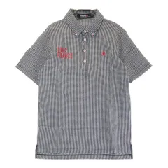 サイズ：M LE COQ GOLF ルコックゴルフ  半袖ポロシャツ シアサッカー ギンガムチェック ブラック系 [240101349375]# ゴルフウェア メンズ ストスト