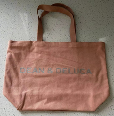 DEAN&DELUCA ディ ーン＆デルーカ トートバック ピンク・シルバー エコバッグ コットン レディース Lサイズ 大人気 男女 兼用 ギフト