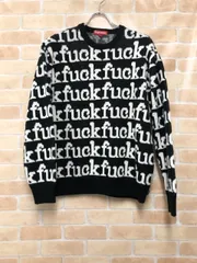supreme Fuck Everybody Sweater キムタク木村拓哉 木村拓哉着用】Supreme Fuck Everybody 刺繍ロゴ ニットL