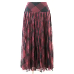 【美品】Christian Dior クリスチャン ディオール スカート チュール メッシュ プリーツ ハイウエスト ブロックチェック ボトムス レディース サイズ 40 レッド ブラック 赤 黒 イタリア製 951J50A8974のサムネイル