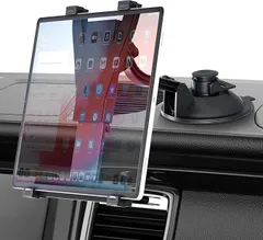 【在庫処分】タブレットホルダー 車 ipad 車載ホルダー Topamz ホルダー タブレット スタンド 運転席 タブレット スタンド 車載 ダッシュボード用 真空吸盤ベース 折り畳み伸縮ポール 360度回転 取り付け簡単 7～10.5インチ全機種対応のサムネイル