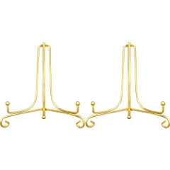 【特価セール】ゴールド プレートスタンド アイアン 皿立 写真立て 本立て 5号 (2 個セット)