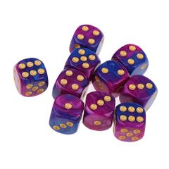 【数量限定】6面ダイス16mm Dungeons and D6サイコロ Dragons 多面体ダイス 、DND、 TRPG、 10個 MTGなどテーブルゲーム用 Yourandoll (パープルブルー)