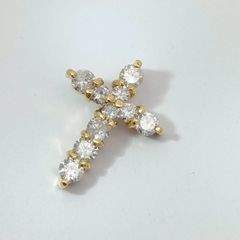 18金 K18 男女兼用 十字架クロス ダイヤネックレストップ 0.66ｇ Ｃ316