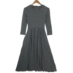 2 ボーダーズアットバルコニー ワンピース ロング ワンポイント グレー S